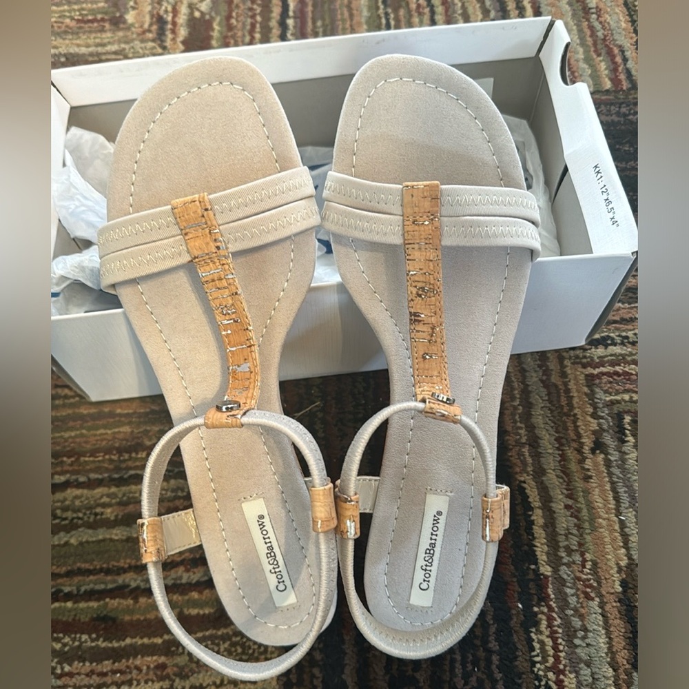 New in Box Croft & Barrow Sandals . Size 9 1/2